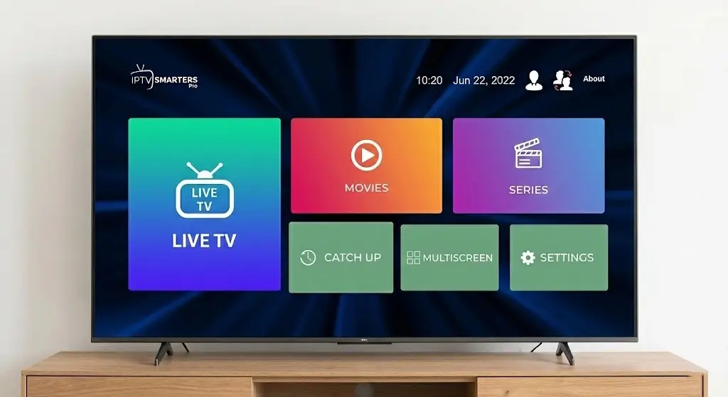 1 interface de l'application IPTV Smarters Pro