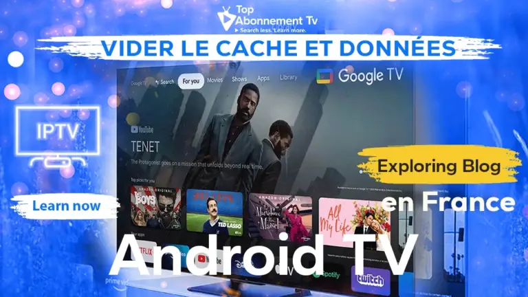 Interface écran d'accueil Android TV et Google TV avec applications de streaming