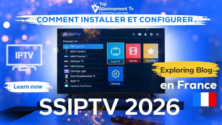 Interface de l'application SSIPTV affichée sur une Smart TV