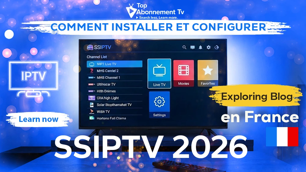 Interface de l'application SSIPTV affichée sur une Smart TV