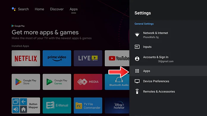 How-to-Force-Quit-an-App-on-Android-TV-2 Faites défiler vers le bas et cliquez sur Applications