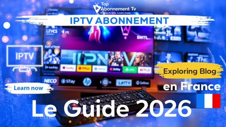 Interface menu principal meilleur abonnement IPTV avec applications VOD et chaînes TV 4K