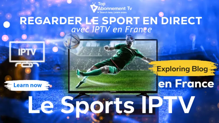 Interface Smart TV affichant un match de football en 4K, illustrant le meilleur IPTV sport sans coupure.