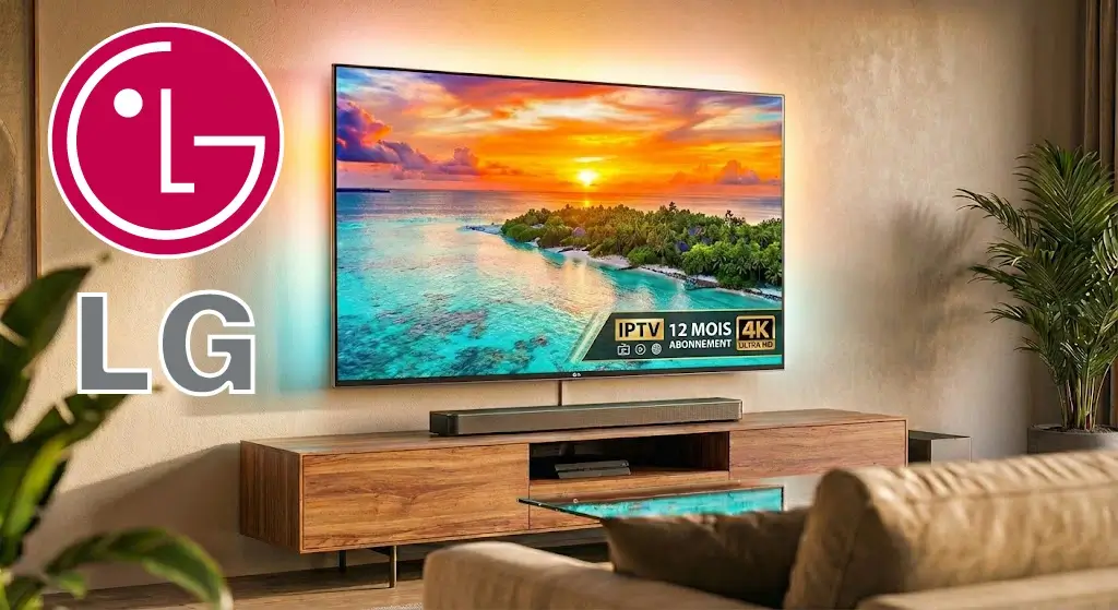 Interface 4K fluide sur téléviseur LG avec un abonnement IPTV 12 mois Smart TV