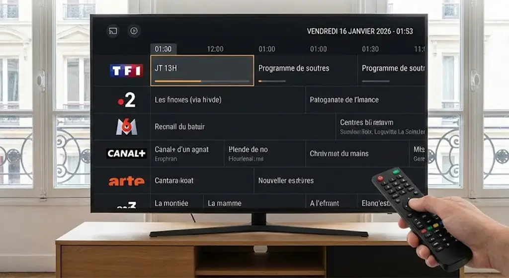 2 (1) Interface EPG guide des programmes TV en temps réel sur IMIPTV 2026
